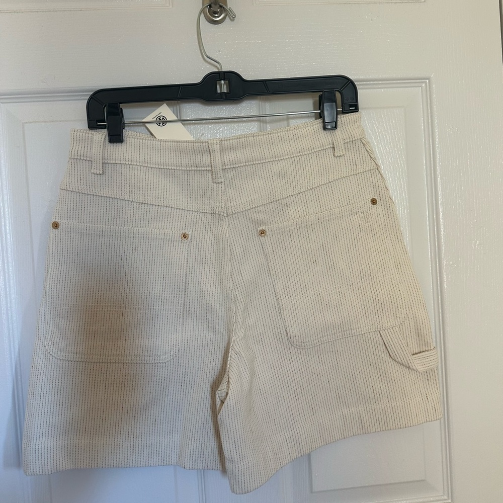 Tory Burch Cream Striped Shorts - Picture 3 of 5